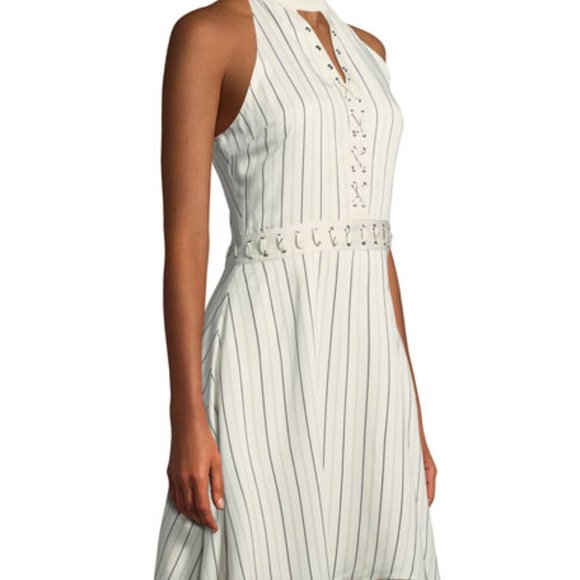 BB Dakota Women's Charlize Lace Up Striped Dress - Picture 3 of 8